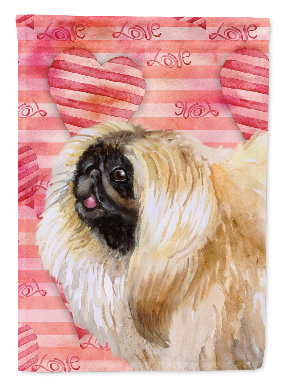 Pekingese Love Flag Canvas House Size BB9768CHF  the-store.com.