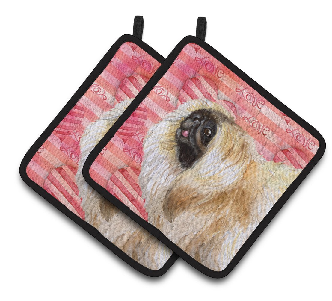 Pekingese Love Pair of Pot Holders BB9768PTHD by Caroline&#39;s Treasures