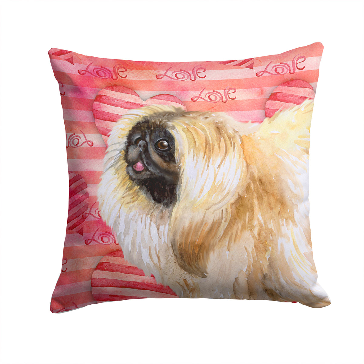 Pekingese Love Fabric Decorative Pillow BB9768PW1414 - the-store.com