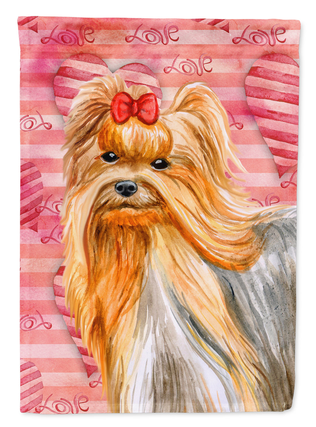 Yorkshire Terrier Love Flag Canvas House Size BB9772CHF  the-store.com.