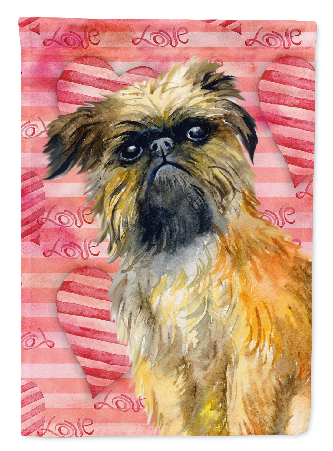 Brussels Griffon Love Flag Garden Size BB9774GF  the-store.com.