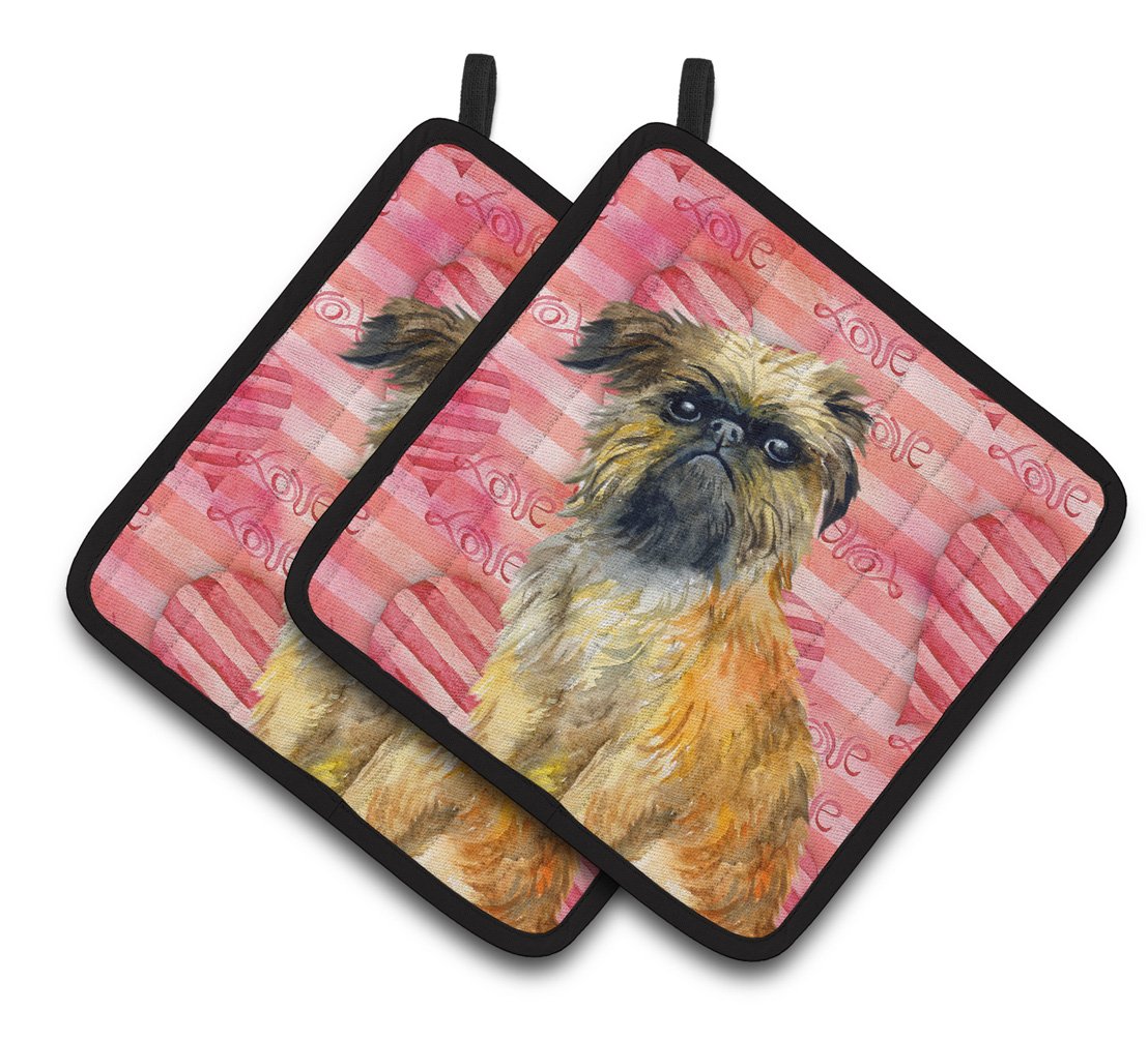 Brussels Griffon Love Pair of Pot Holders BB9774PTHD by Caroline's Treasures