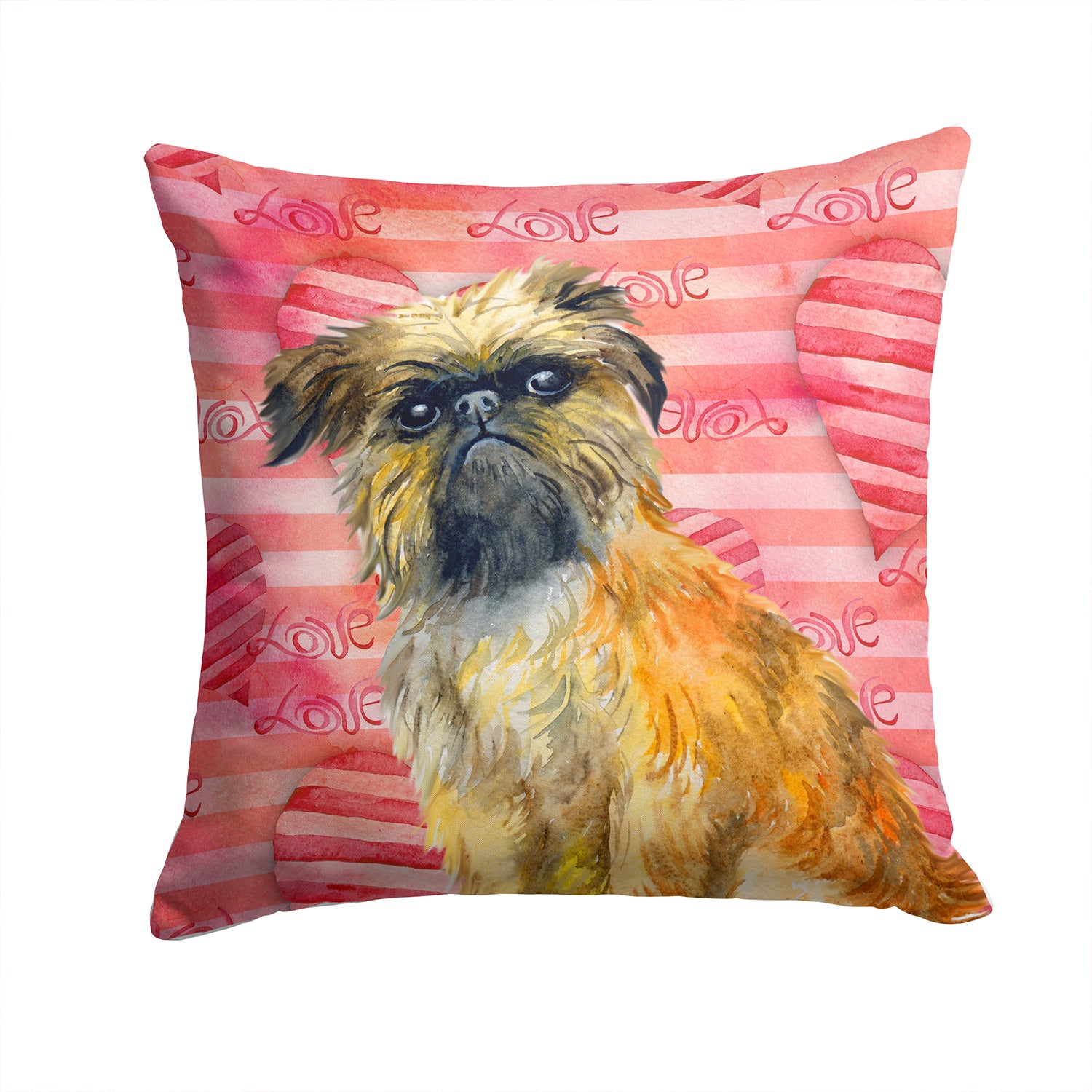 Brussels Griffon Love Fabric Decorative Pillow BB9774PW1414 - the-store.com