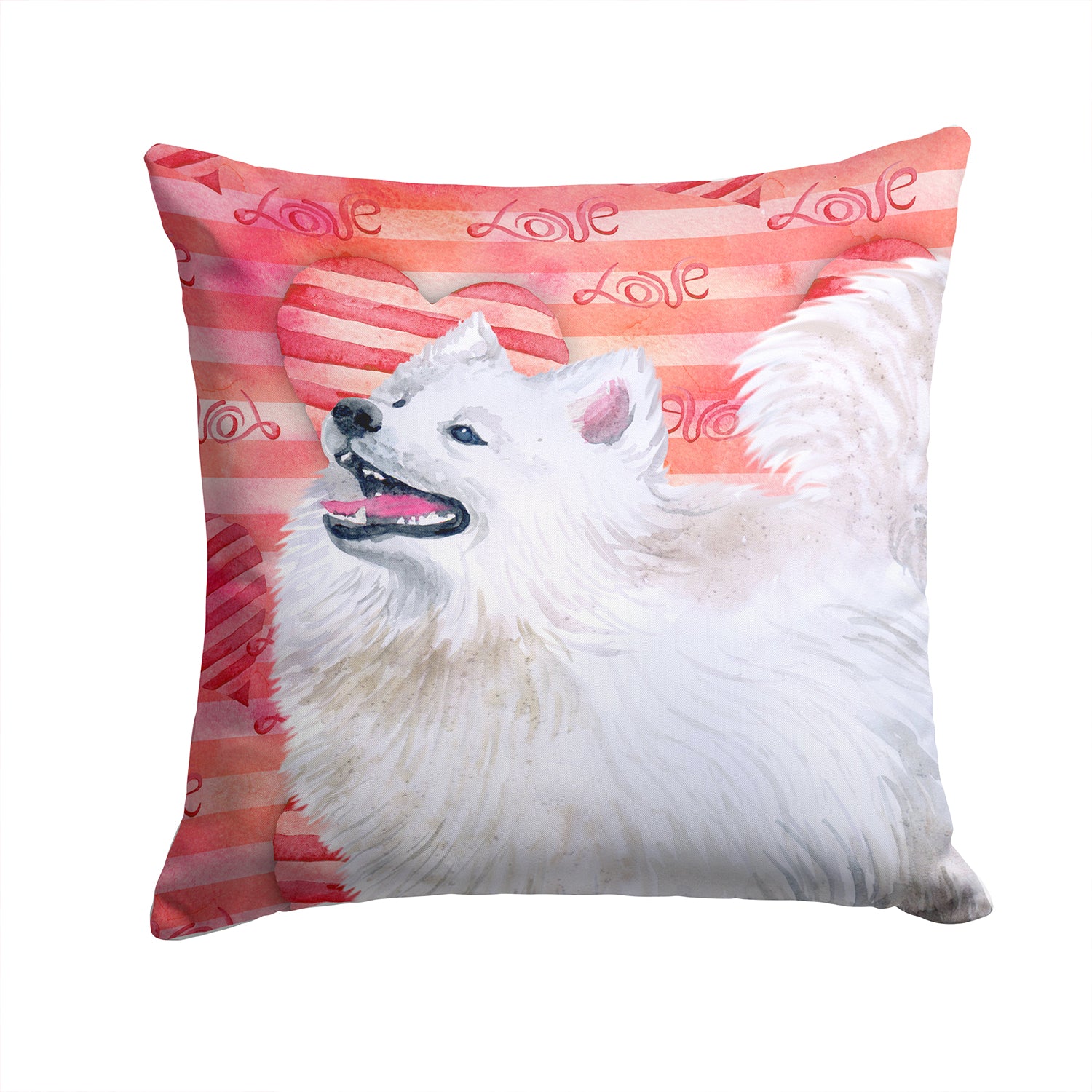 Samoyed Love Fabric Decorative Pillow BB9778PW1414 - the-store.com