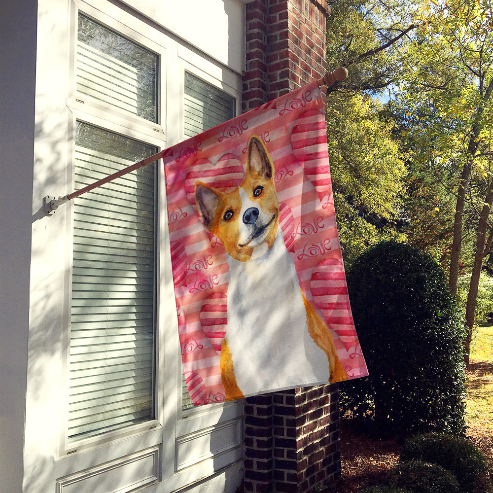 Basenji Love Flag Canvas House Size BB9779CHF  the-store.com.