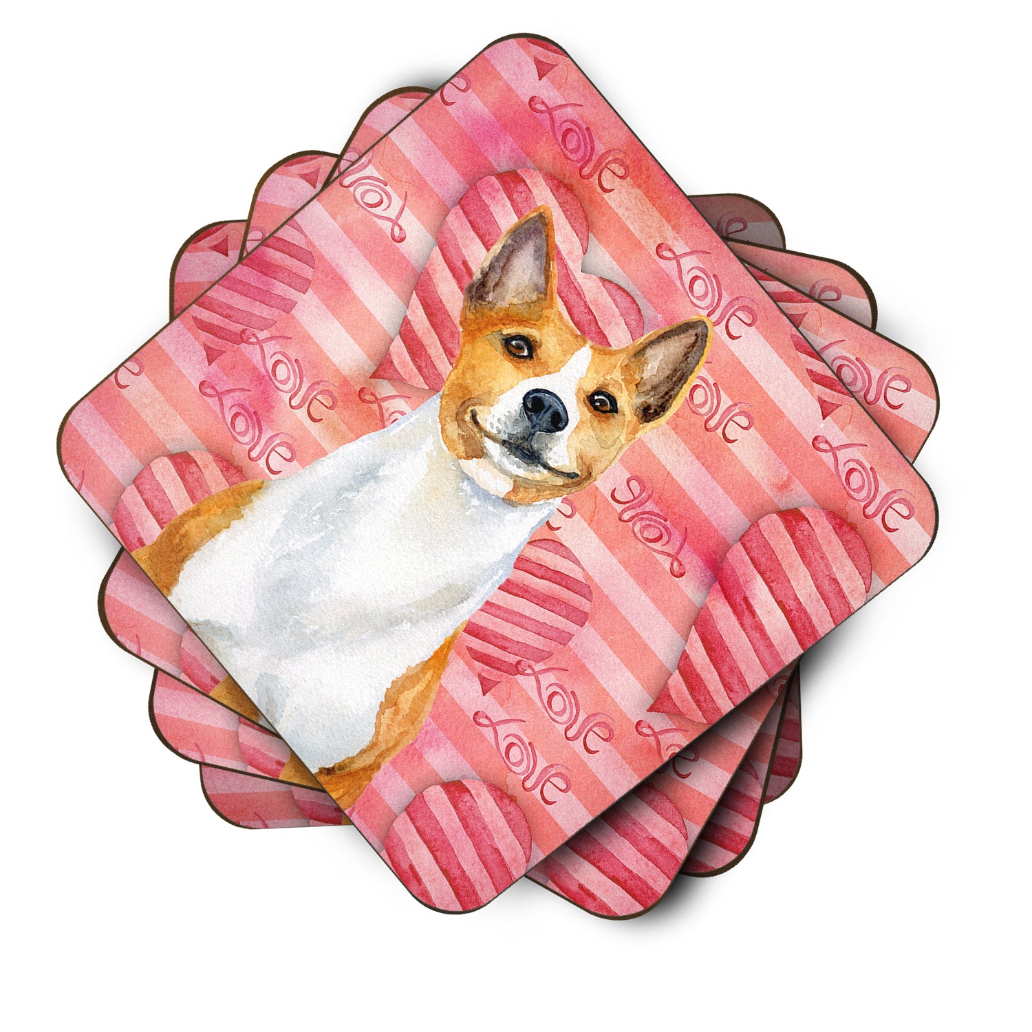 Basenji Love Foam Coaster Set of 4 BB9779FC - the-store.com