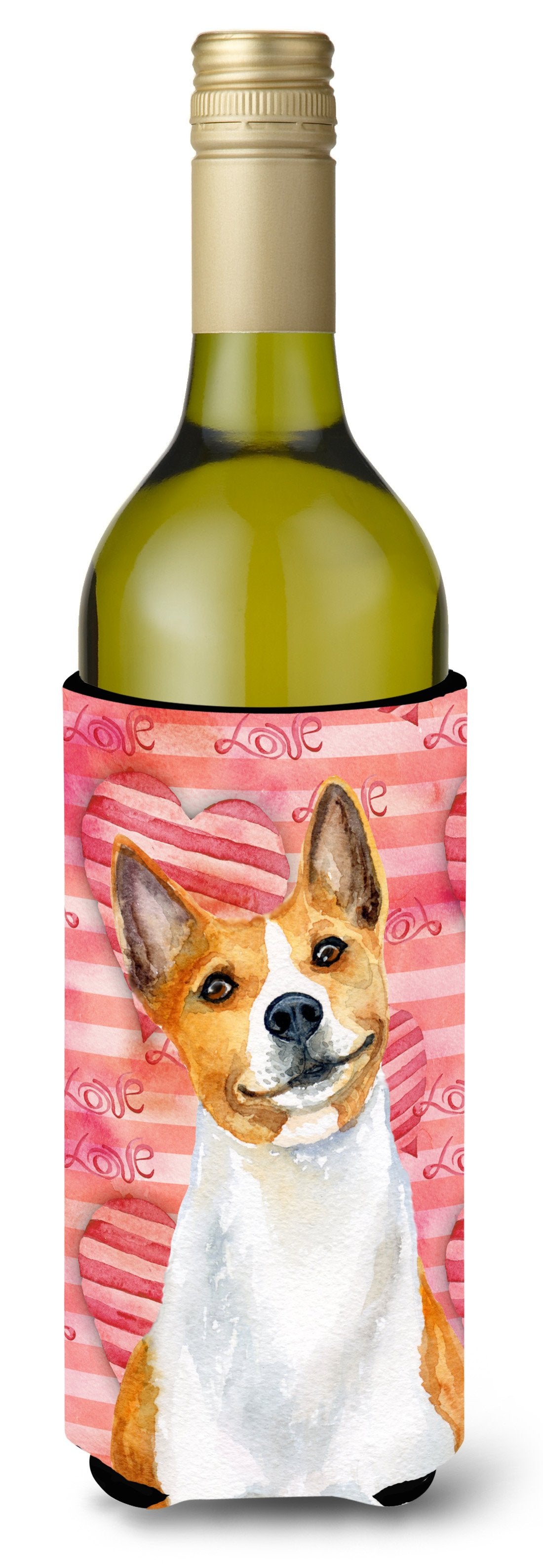 Basenji Love Wine Bottle Beverge Insulator Hugger BB9779LITERK by Caroline's Treasures