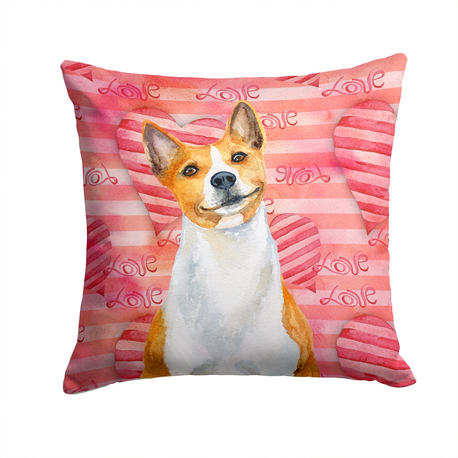 Basenji Love Fabric Decorative Pillow BB9779PW1414 - the-store.com