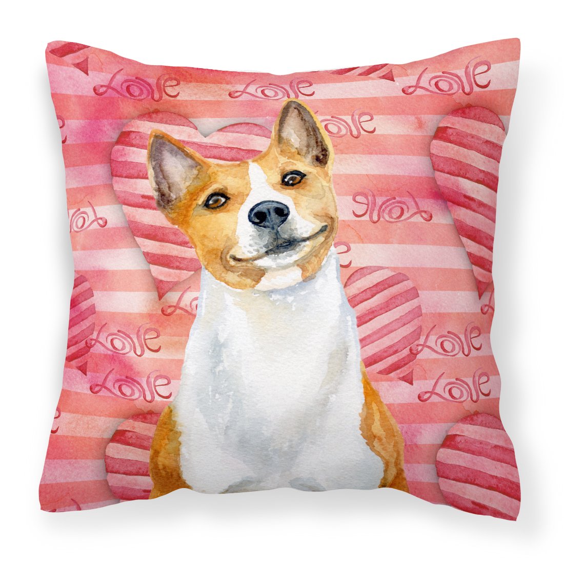 Basenji Love Fabric Decorative Pillow BB9779PW1818 by Caroline's Treasures