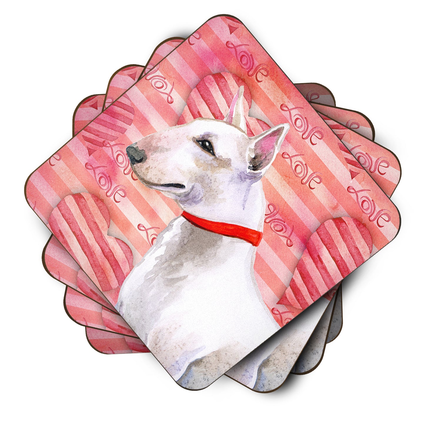 Bull Terrier Love Foam Coaster Set of 4 BB9780FC - the-store.com