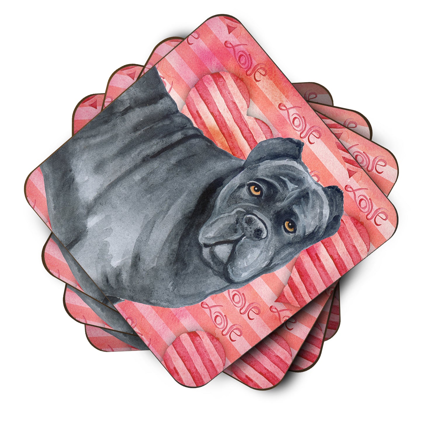 Cane Corso Love Foam Coaster Set of 4 BB9781FC - the-store.com