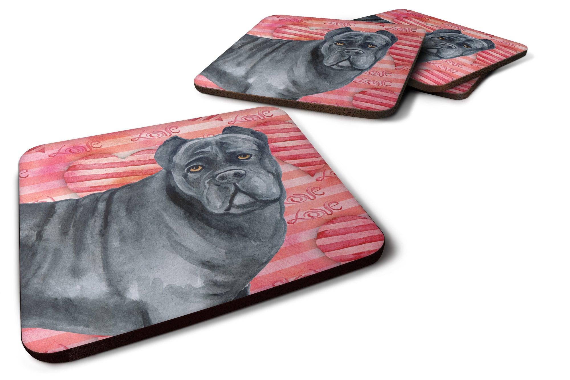 Cane Corso Love Foam Coaster Set of 4 BB9781FC - the-store.com