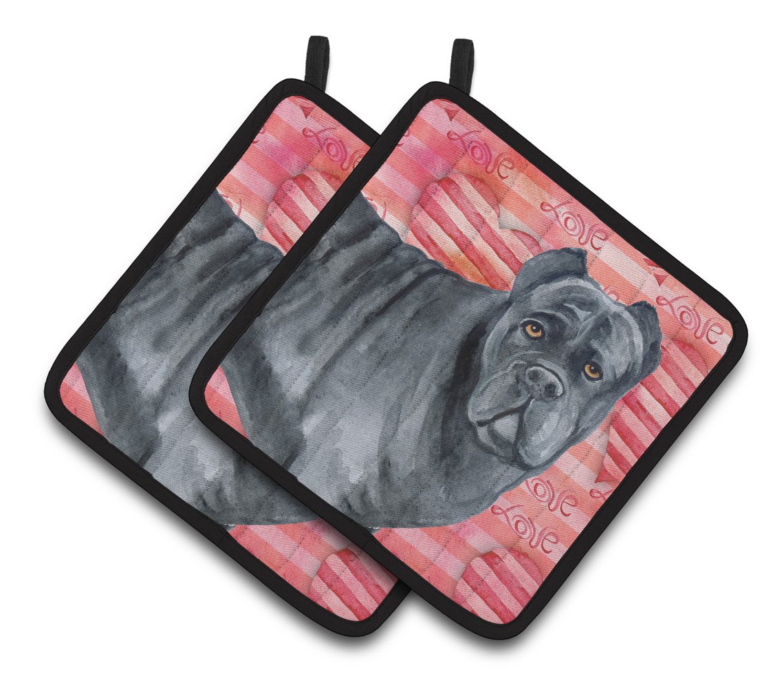 Cane Corso Love Pair of Pot Holders BB9781PTHD by Caroline's Treasures