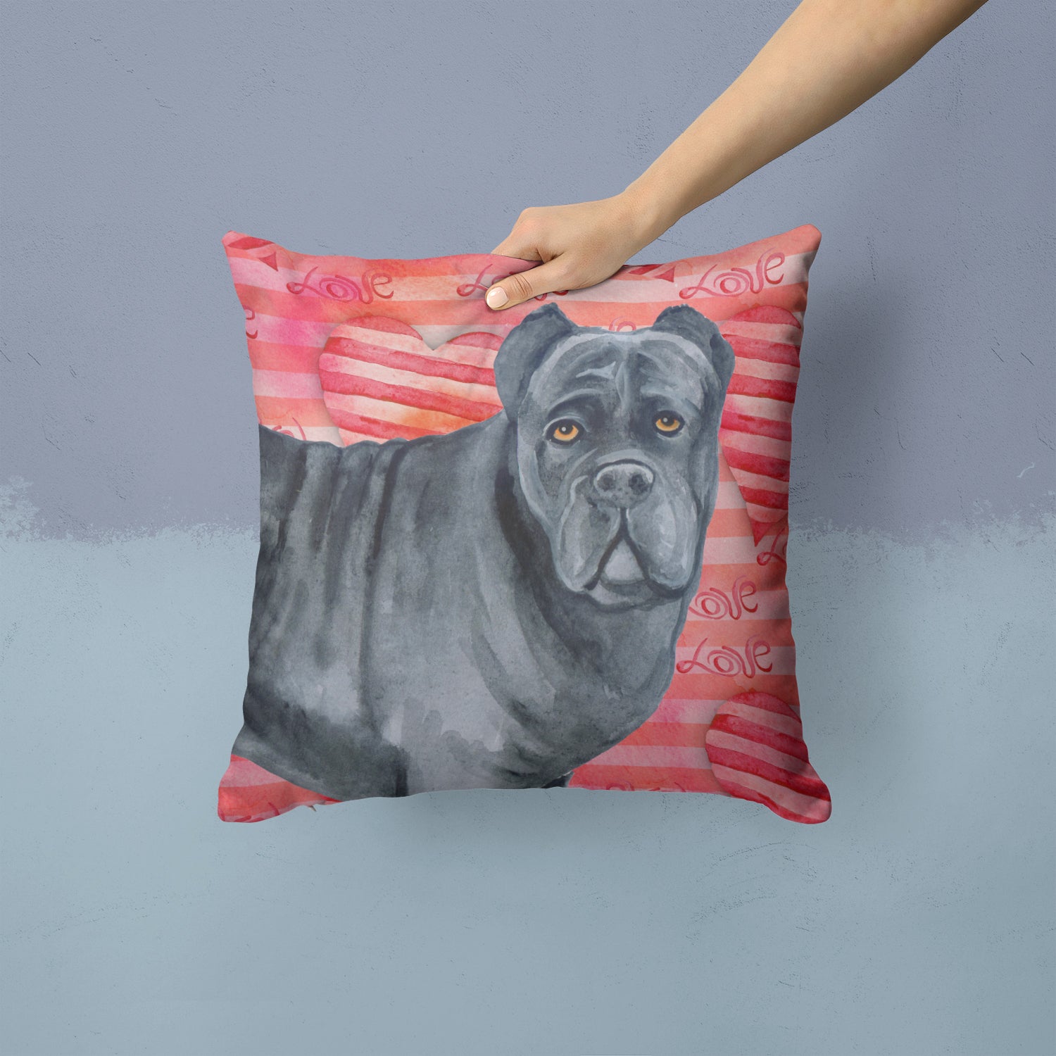 Cane Corso Love Fabric Decorative Pillow BB9781PW1414 - the-store.com