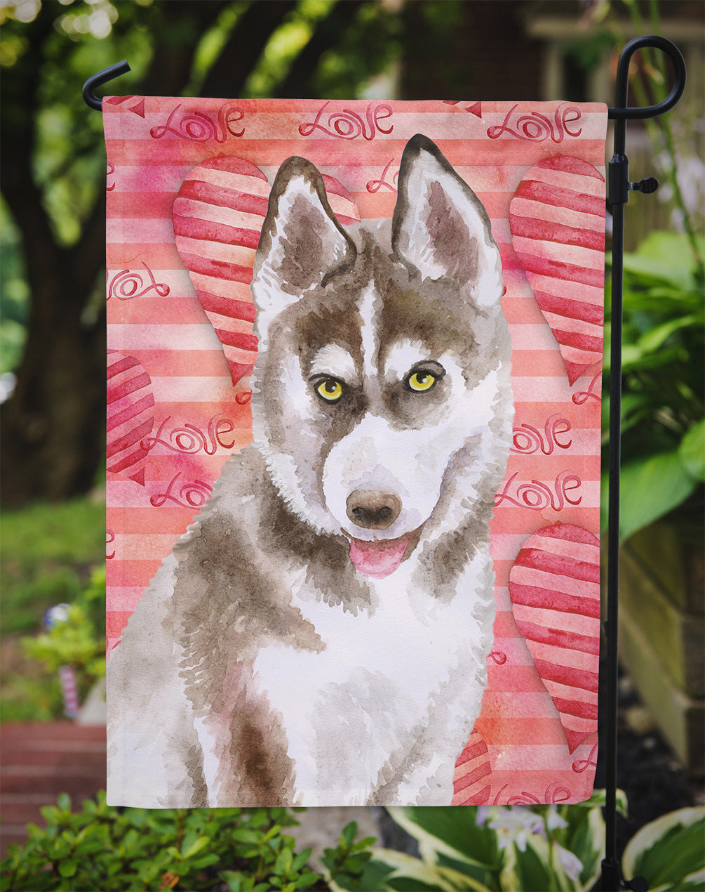 Siberian Husky Grey Love Flag Garden Size BB9783GF  the-store.com.