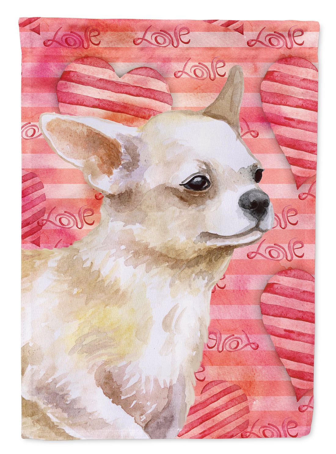 Chihuahua Leg up Love Flag Canvas House Size BB9784CHF  the-store.com.