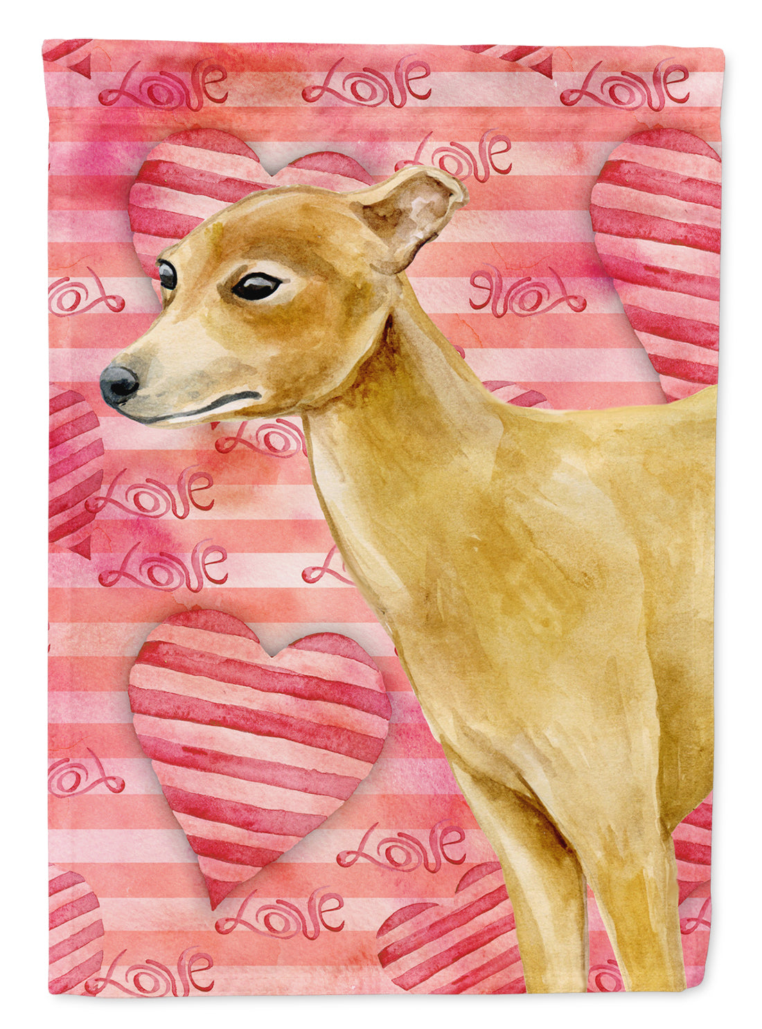 Italian Greyhound Love Flag Canvas House Size BB9785CHF  the-store.com.