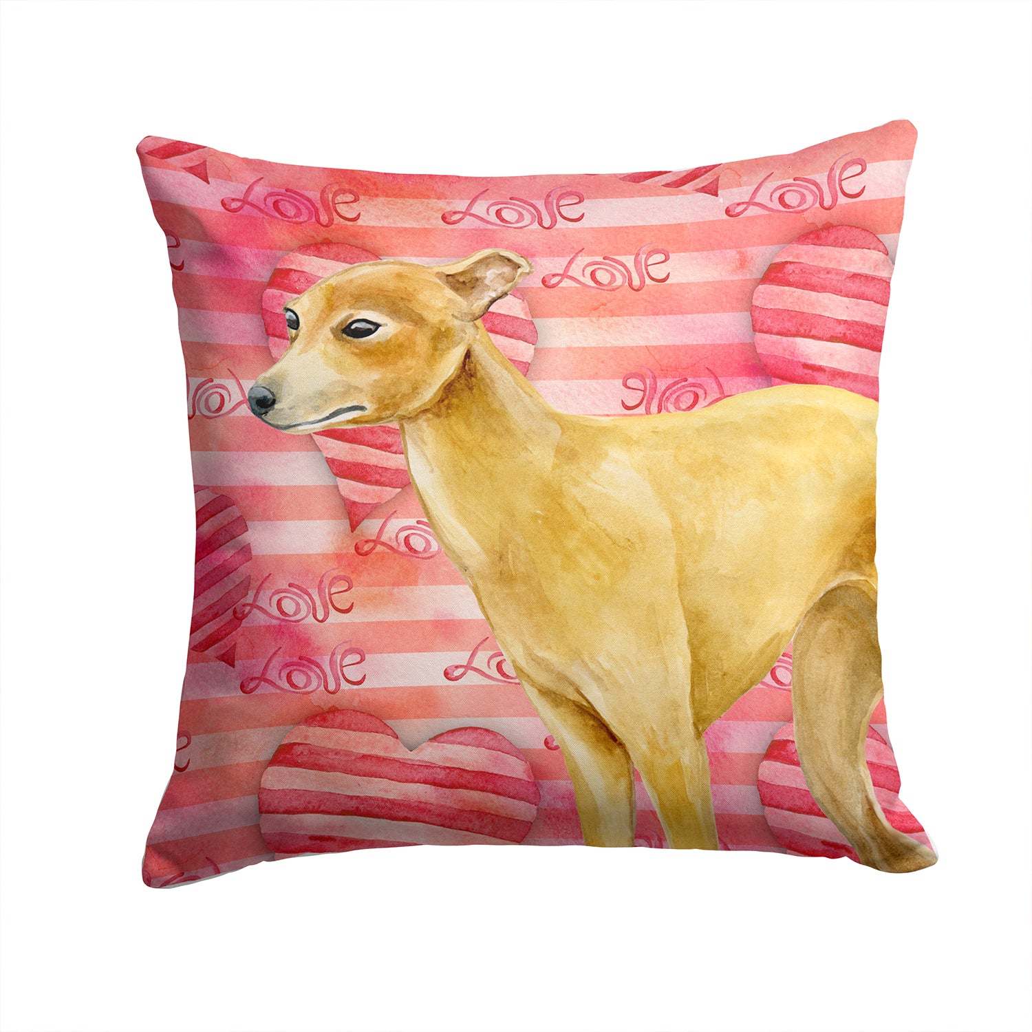 Italian Greyhound Love Fabric Decorative Pillow BB9785PW1414 - the-store.com