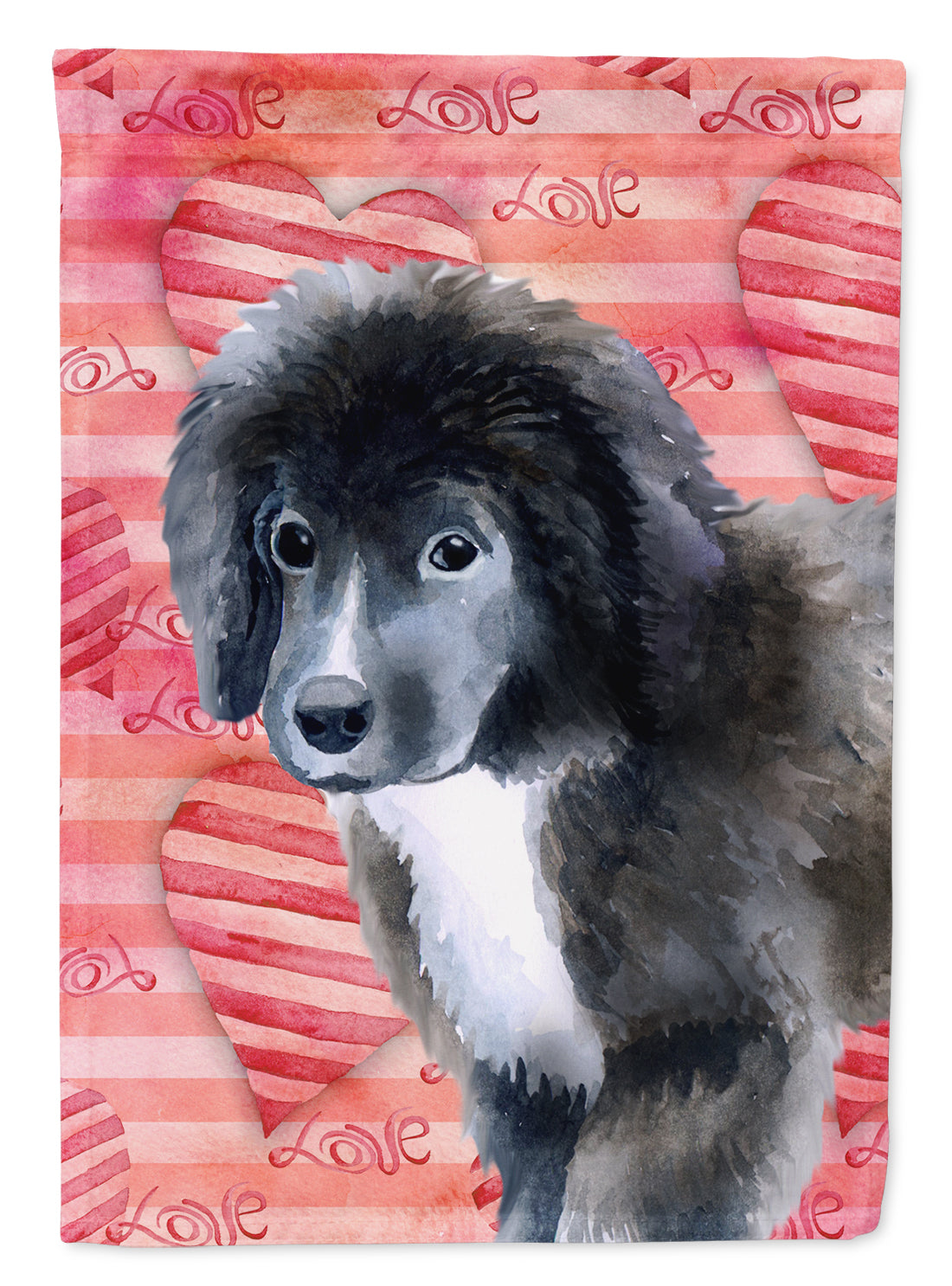 Newfoundland Puppy Love Flag Canvas House Size BB9786CHF  the-store.com.