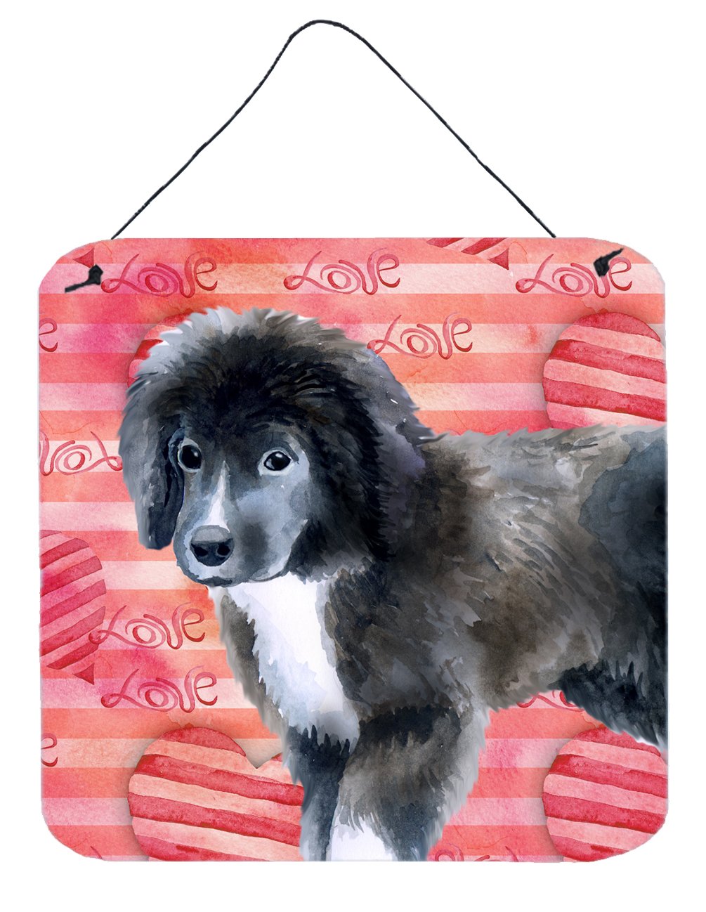 Newfoundland Puppy Love Wall or Door Hanging Prints BB9786DS66 by Caroline&#39;s Treasures