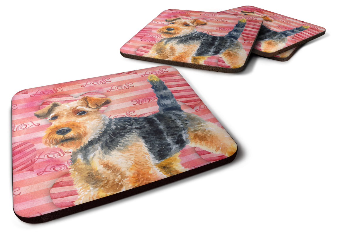 Welsh Terrier Love Foam Coaster Set of 4 BB9787FC - the-store.com