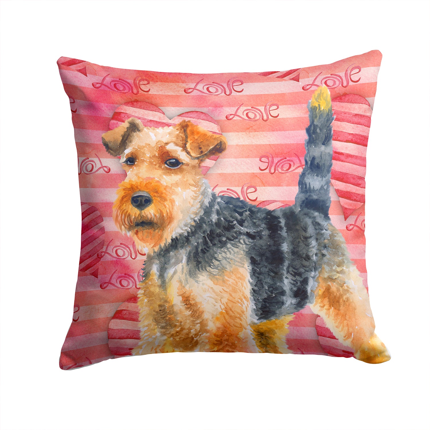 Welsh Terrier Love Fabric Decorative Pillow BB9787PW1414 - the-store.com