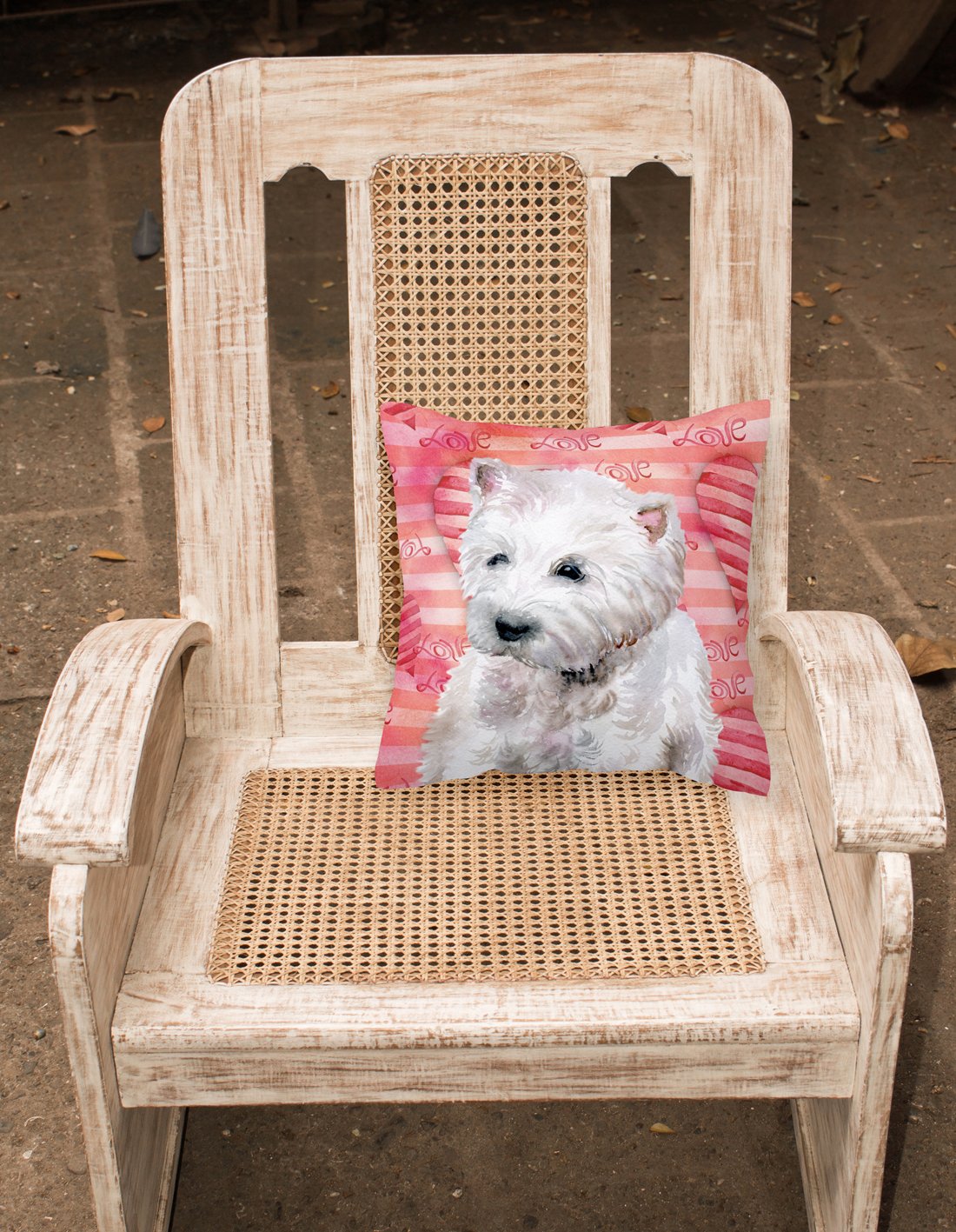 Westie Love Fabric Decorative Pillow BB9788PW1818 by Caroline's Treasures