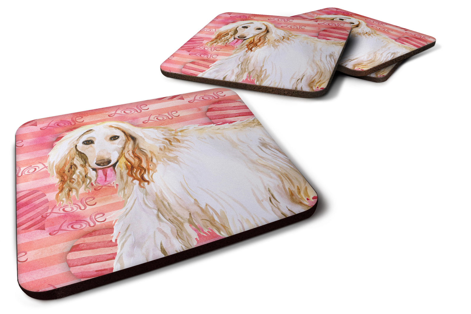 Afghan Hound Love Foam Coaster Set of 4 BB9789FC - the-store.com