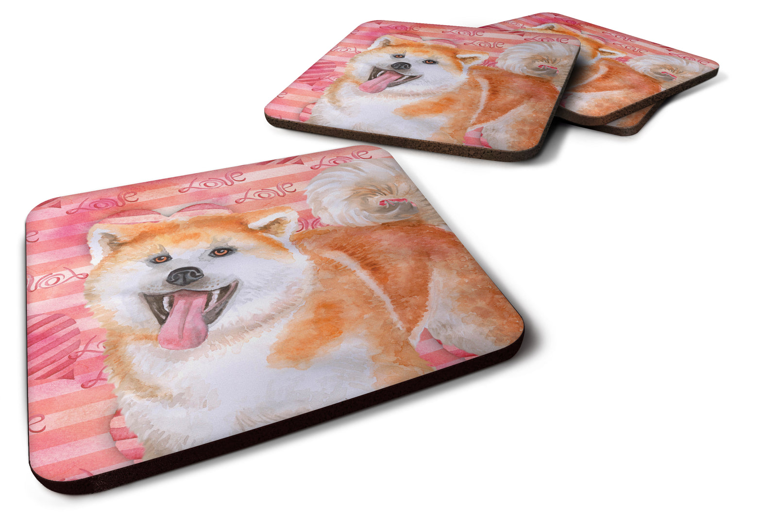 Akita Love Foam Coaster Set of 4 BB9790FC - the-store.com