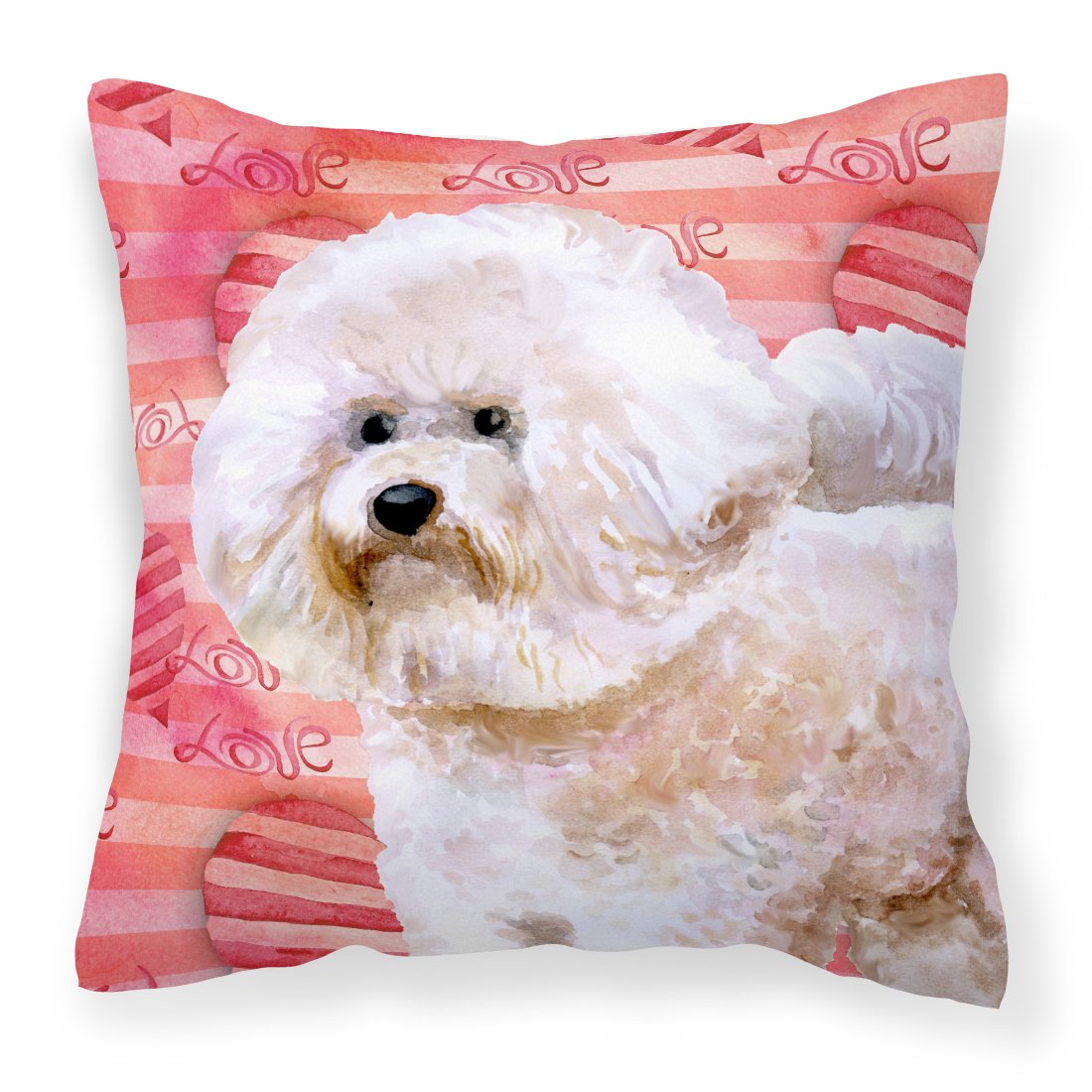 Bichon Frise #2 Love Fabric Decorative Pillow BB9792PW1818 by Caroline's Treasures