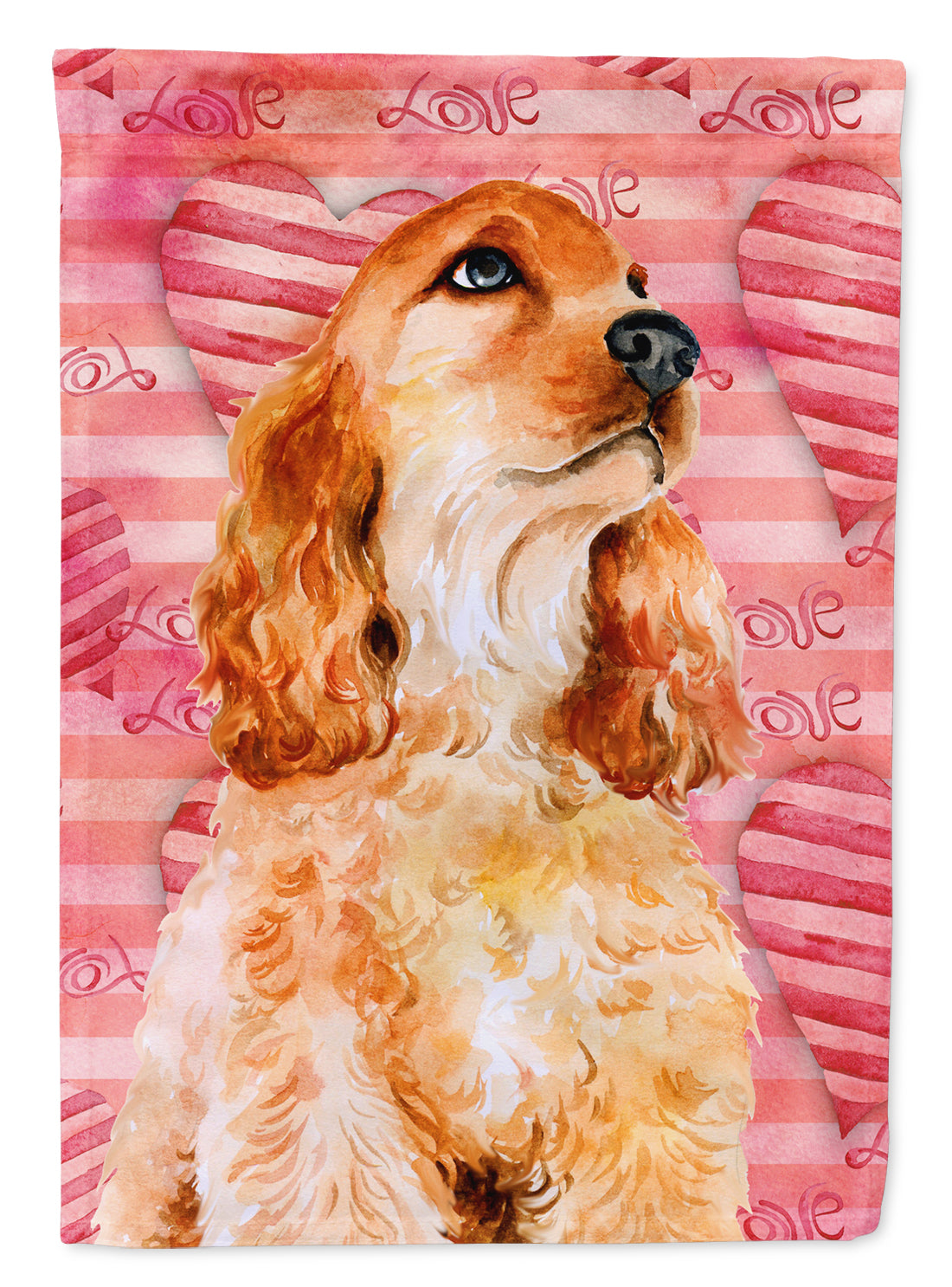 Cocker Spaniel Love Flag Canvas House Size BB9793CHF  the-store.com.