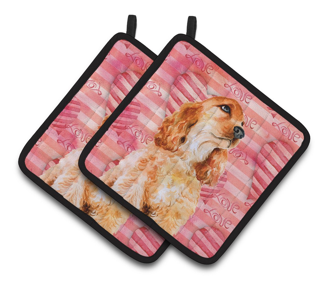 Cocker Spaniel Love Pair of Pot Holders BB9793PTHD by Caroline's Treasures