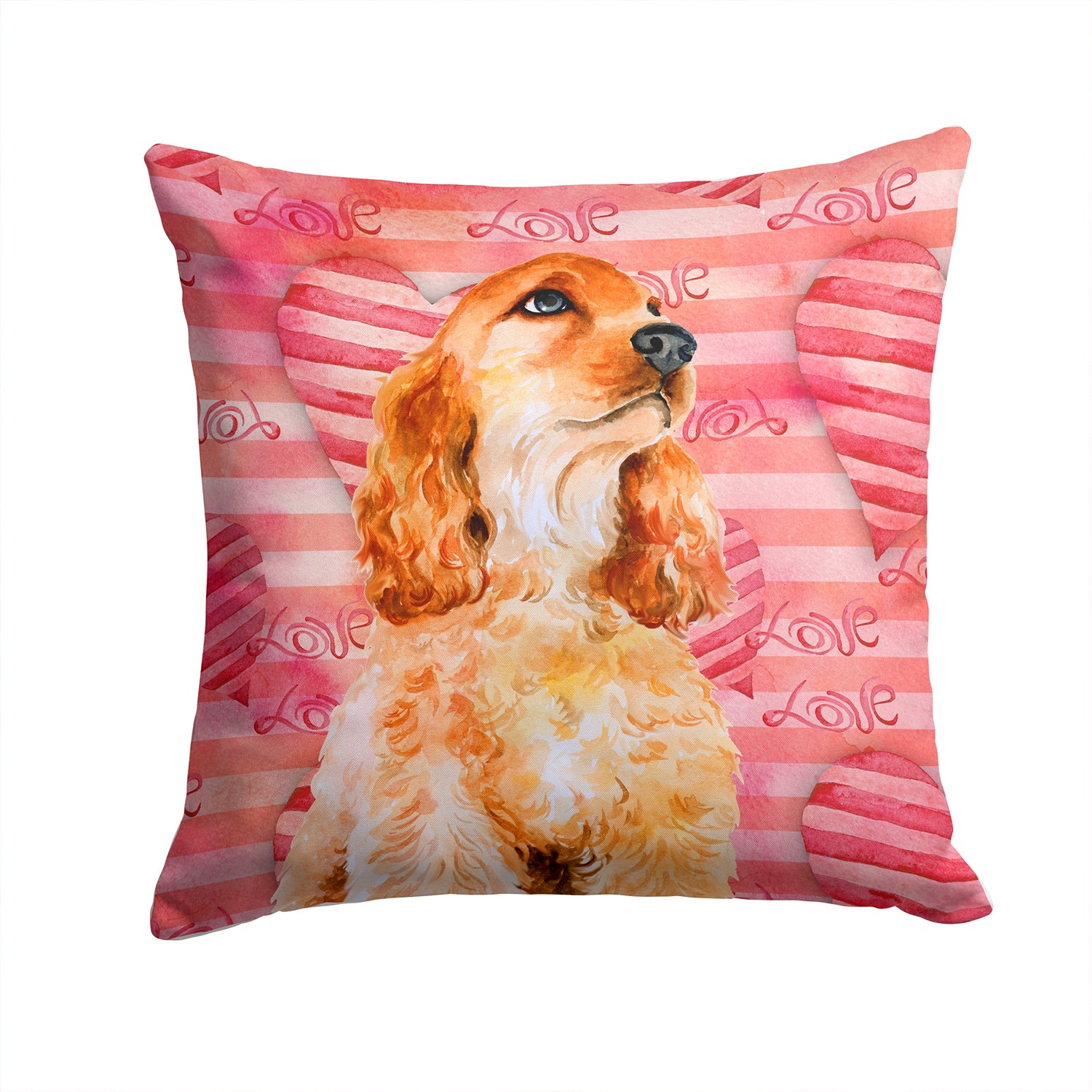 Cocker Spaniel Love Fabric Decorative Pillow BB9793PW1414 - the-store.com