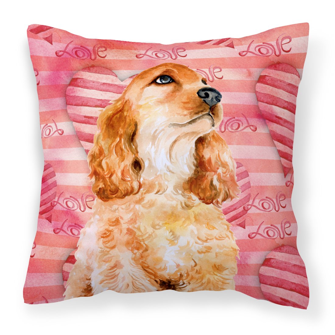 Cocker Spaniel Love Fabric Decorative Pillow BB9793PW1818 by Caroline's Treasures