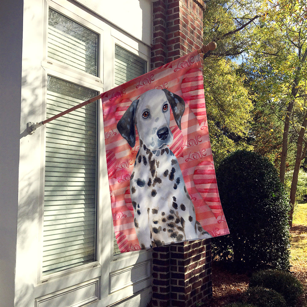Dalmatian Puppy Love Flag Canvas House Size BB9795CHF  the-store.com.