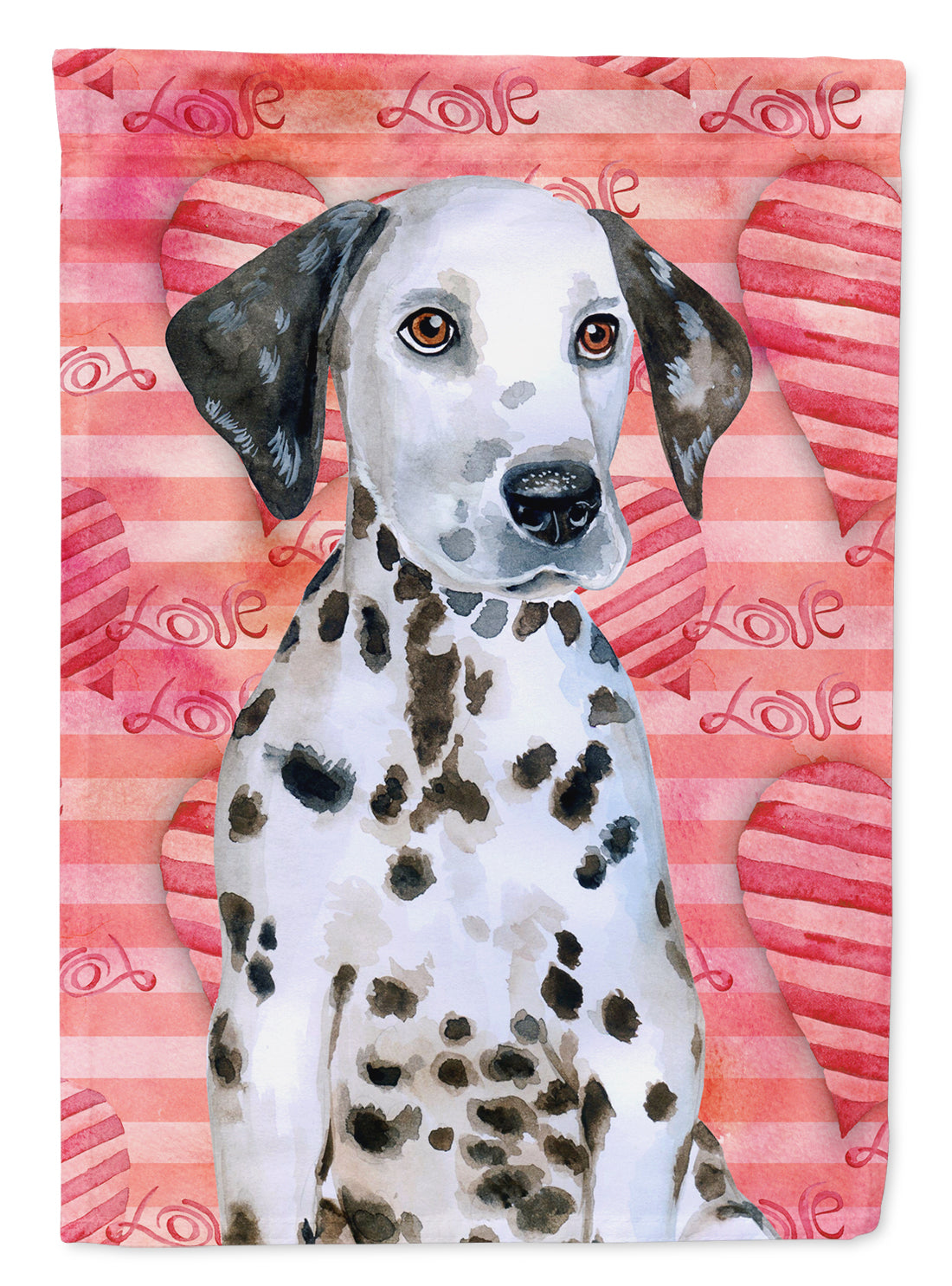 Dalmatian Puppy Love Flag Canvas House Size BB9795CHF  the-store.com.