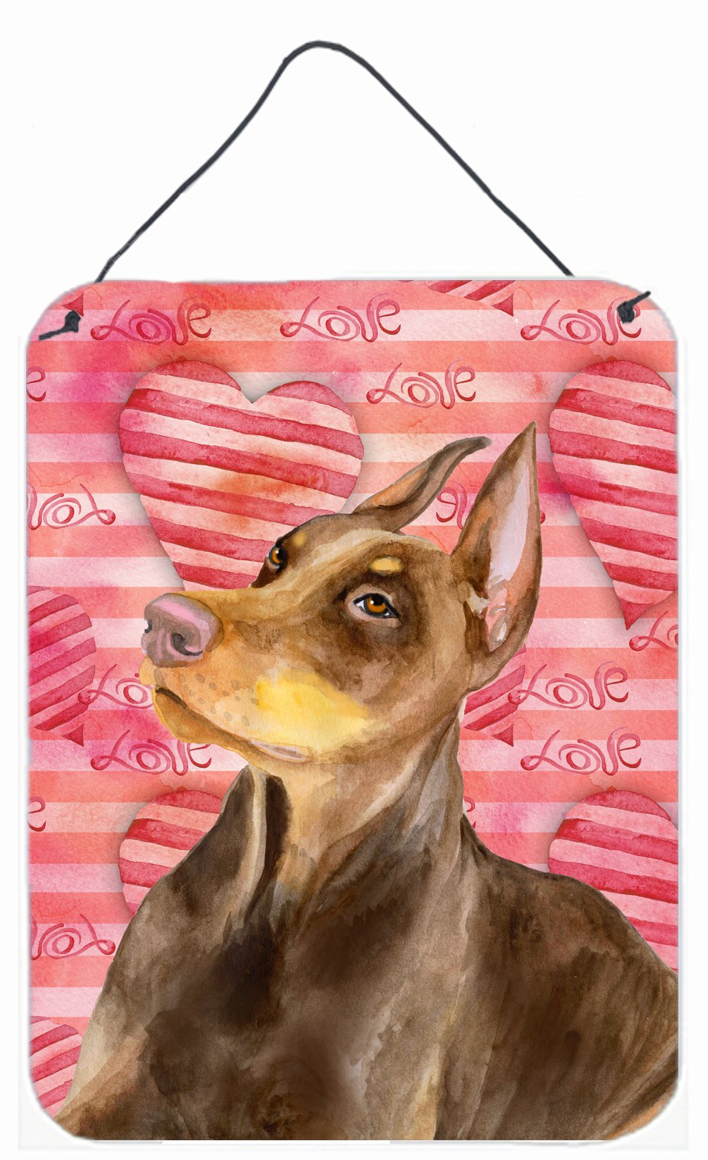 Doberman Pinscher Love Wall or Door Hanging Prints BB9796DS1216 by Caroline's Treasures