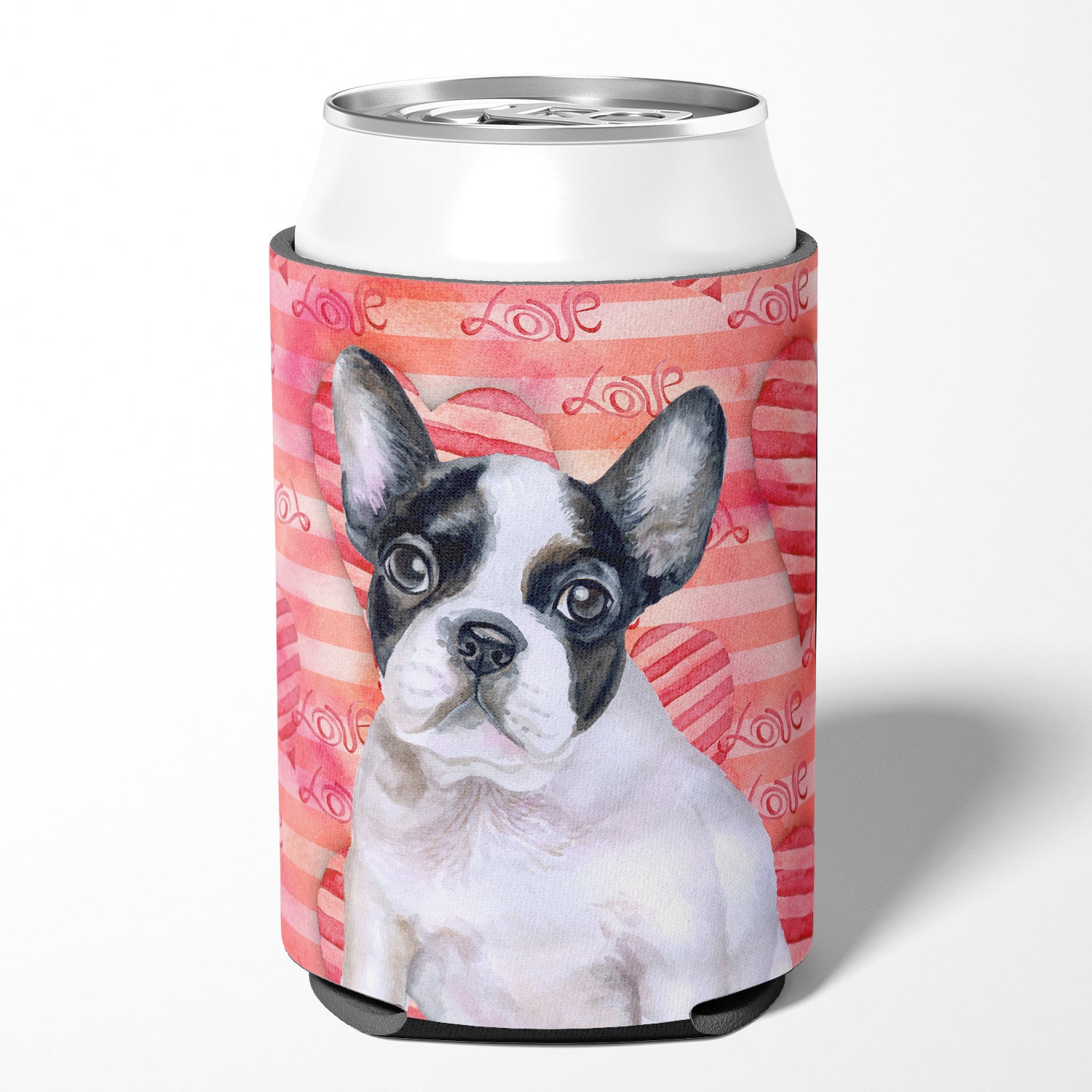 French Bulldog Black White Love Can or Bottle Hugger BB9797CC  the-store.com.