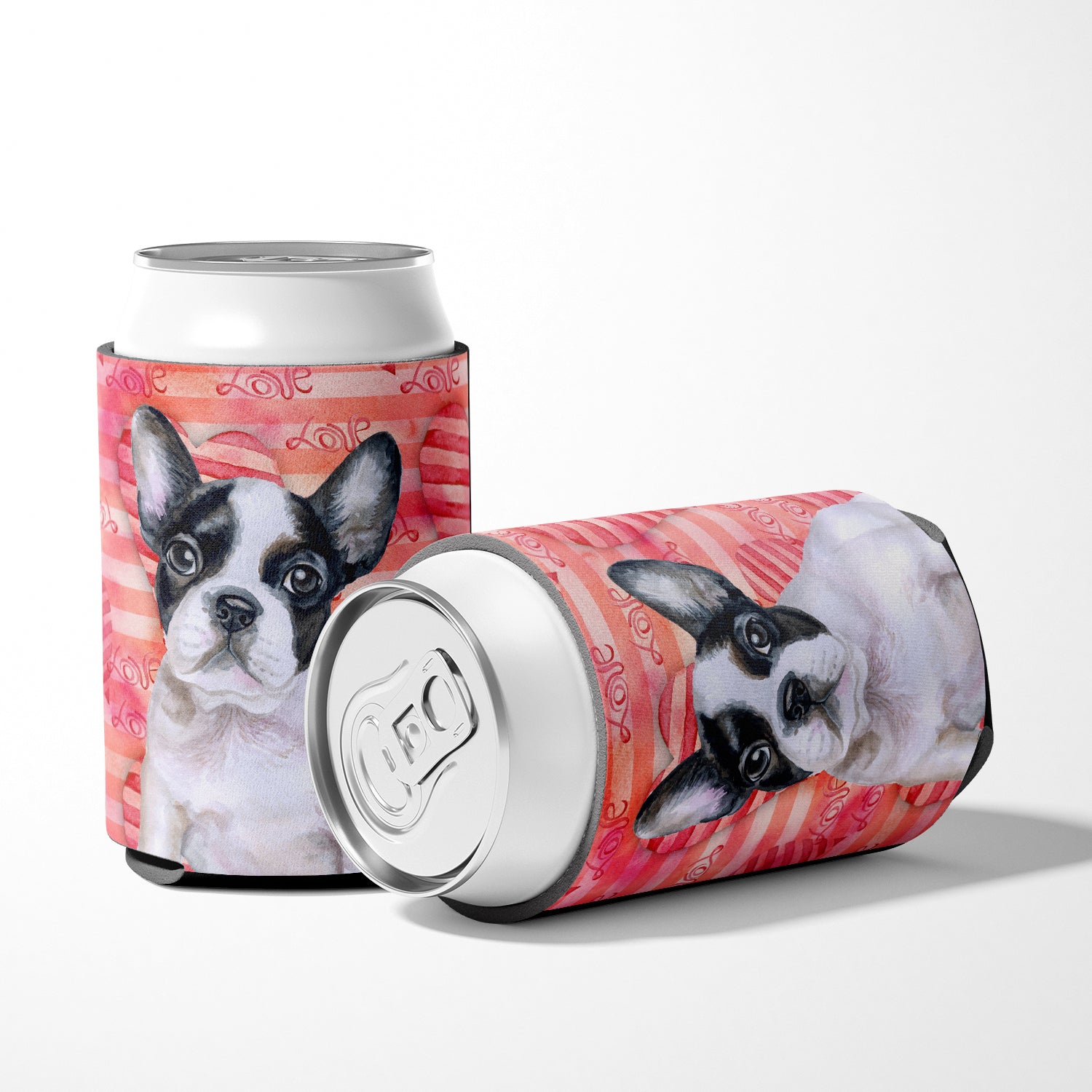 French Bulldog Black White Love Can or Bottle Hugger BB9797CC  the-store.com.