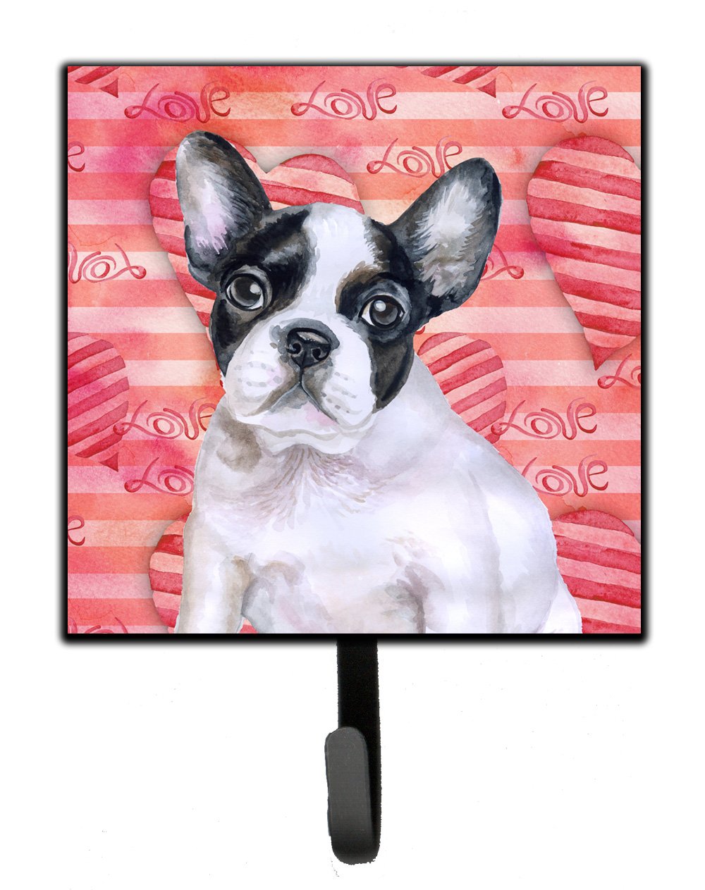 French Bulldog Black White Love Leash or Key Holder BB9797SH4 by Caroline&#39;s Treasures