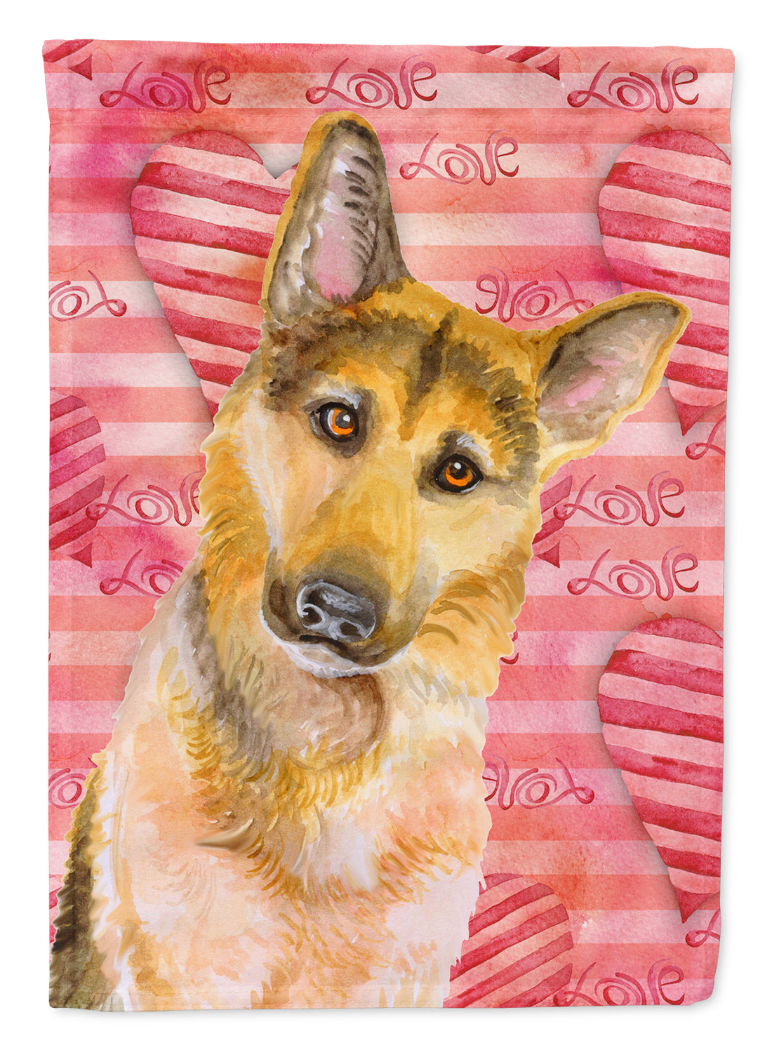 German Shepherd #2 Love Flag Canvas House Size BB9798CHF  the-store.com.