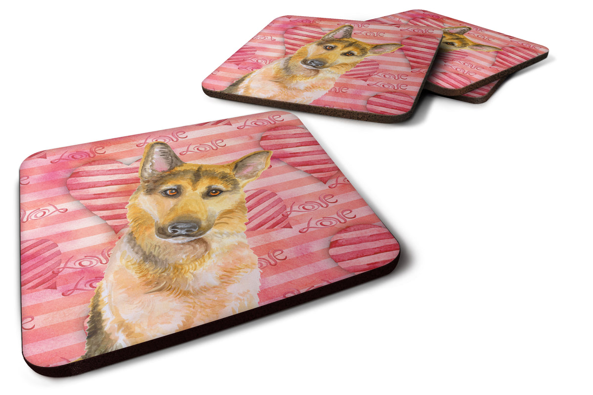 German Shepherd #2 Love Foam Coaster Set of 4 BB9798FC - the-store.com