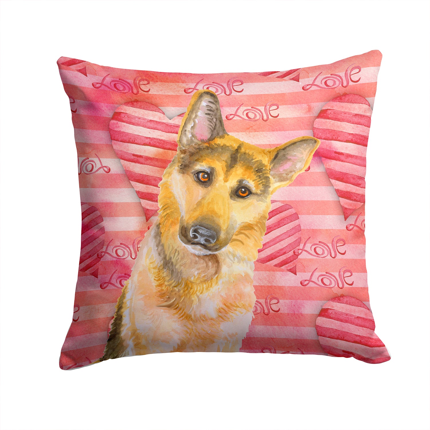 German Shepherd #2 Love Fabric Decorative Pillow BB9798PW1414 - the-store.com