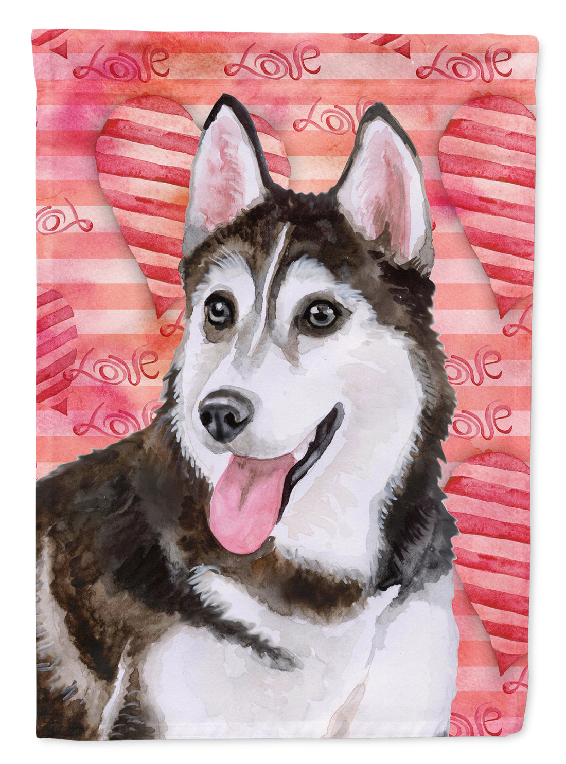 Siberian Husky #2 Love Flag Canvas House Size BB9799CHF  the-store.com.