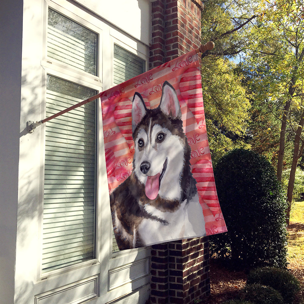 Siberian Husky #2 Love Flag Canvas House Size BB9799CHF  the-store.com.