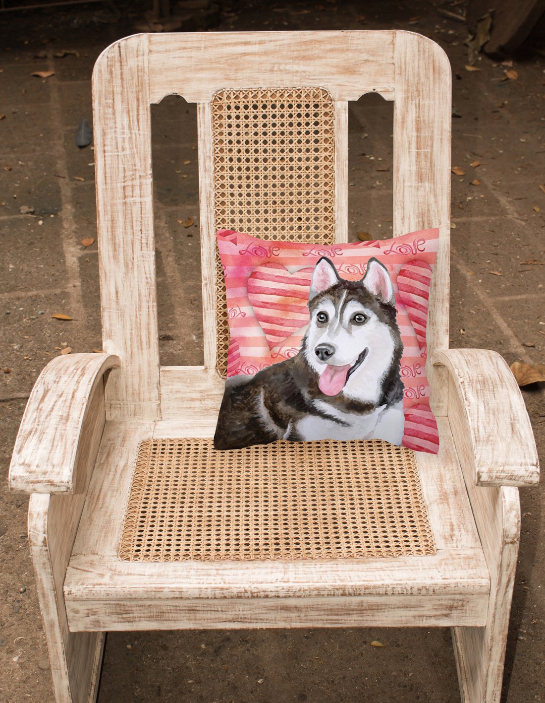 Siberian Husky #2 Love Fabric Decorative Pillow BB9799PW1818 by Caroline's Treasures