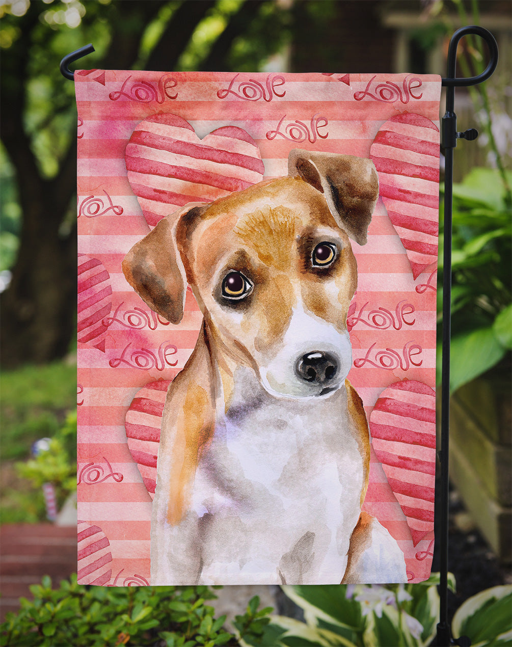 Jack Russell Terrier #2 Love Flag Garden Size BB9800GF  the-store.com.