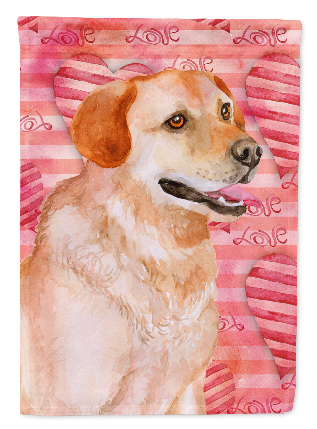 Labrador Retriever Love Flag Canvas House Size BB9801CHF  the-store.com.