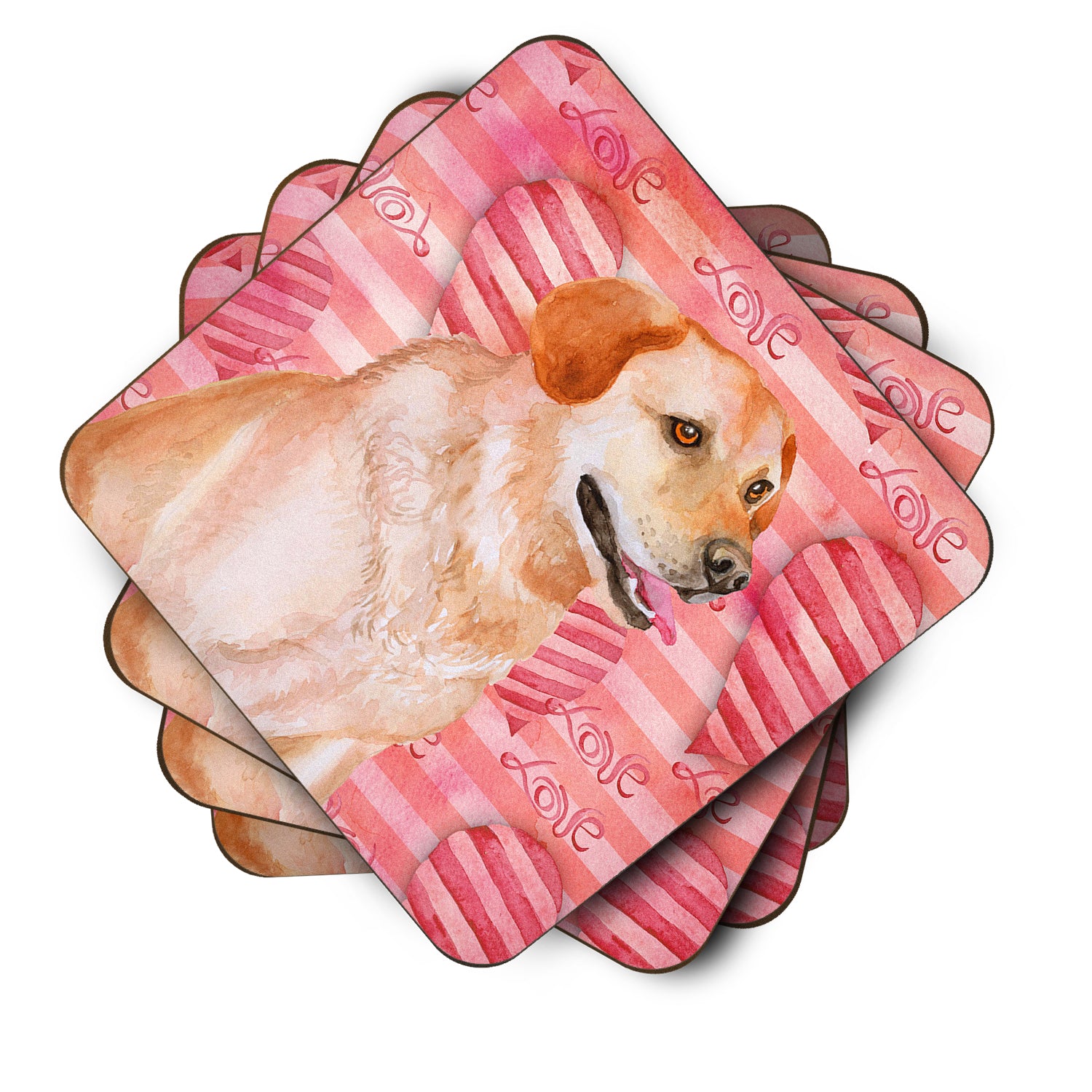 Labrador Retriever Love Foam Coaster Set of 4 BB9801FC - the-store.com