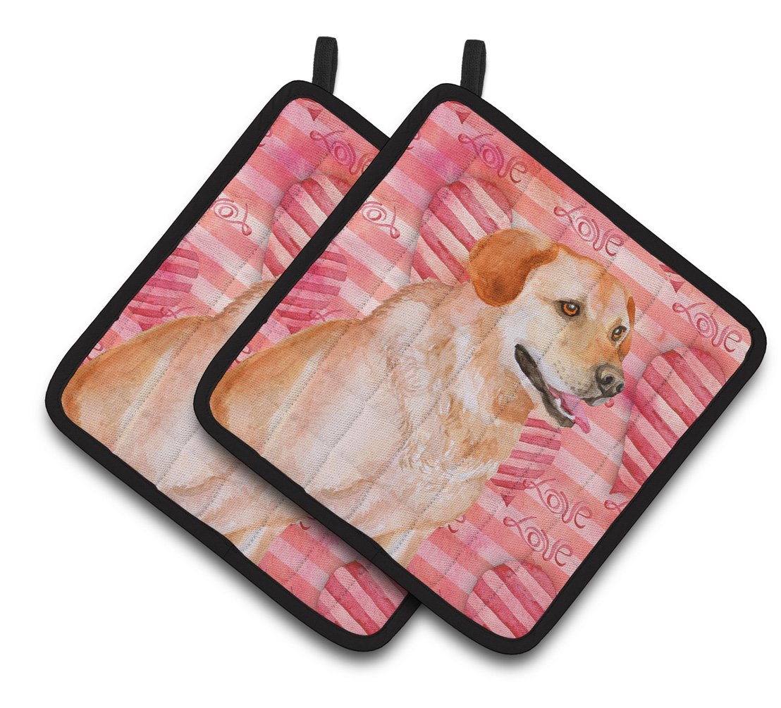 Labrador Retriever Love Pair of Pot Holders BB9801PTHD by Caroline&#39;s Treasures